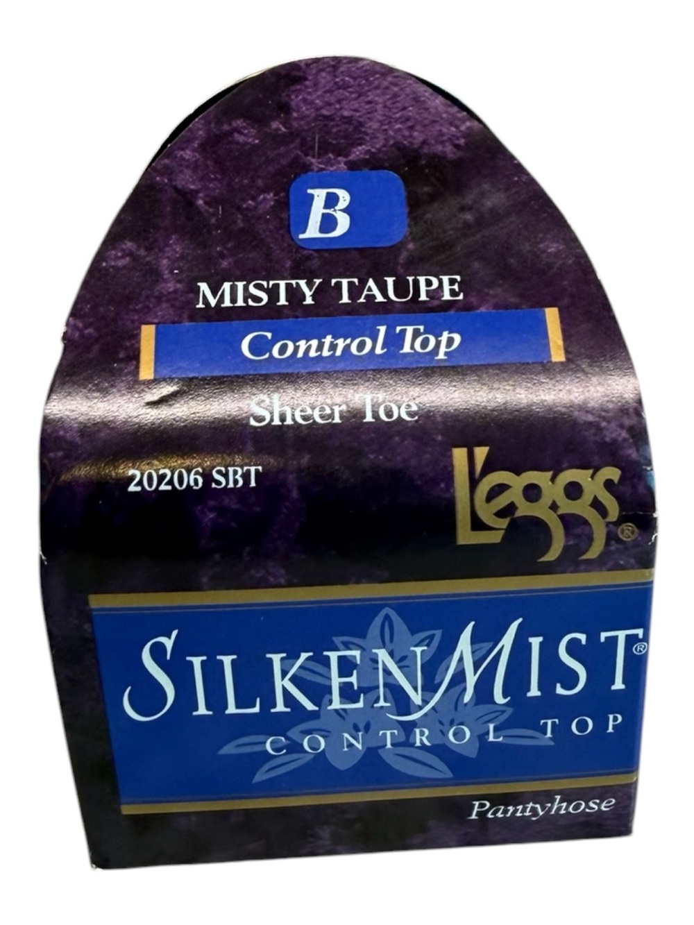 1996 L'eggs Silken Mist Control Top Pantyhose Misty Taupe Size B Sheer Toe 20206